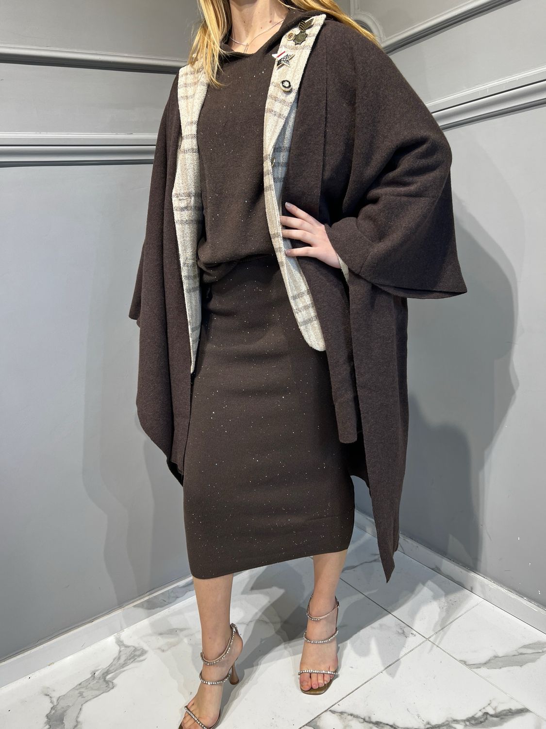 VICOLO - mantella lana 22169S - moro