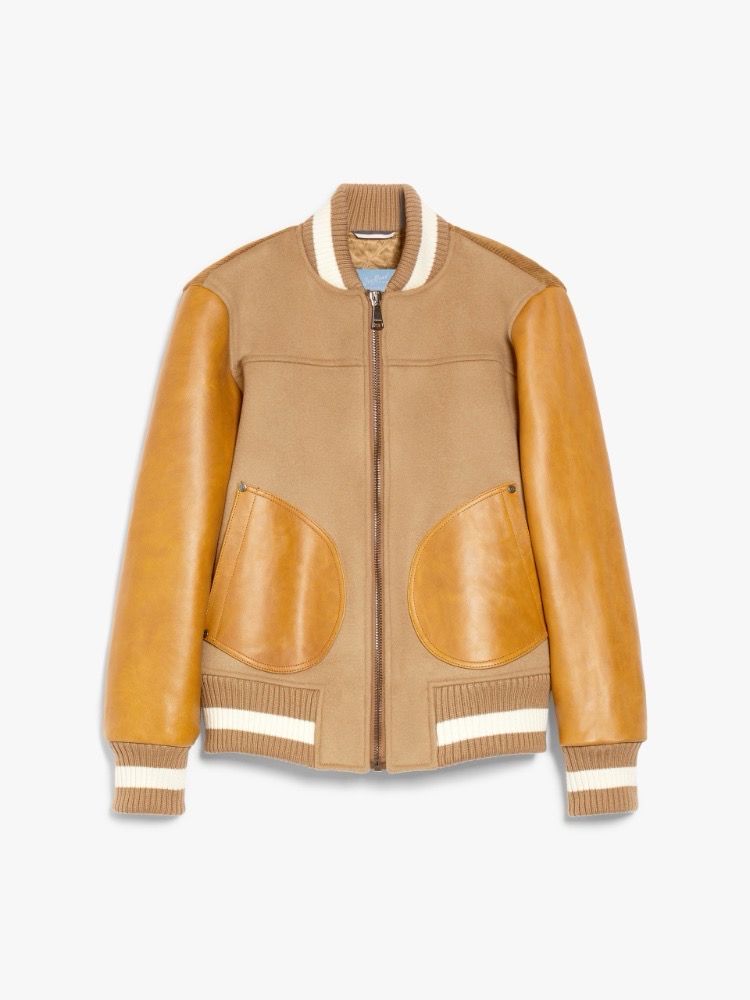 WEEKEND MAX MARA - bomber in lana velluto e pelle 5086014606016 - Nerone cammello