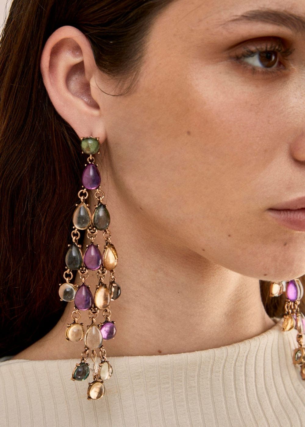 NALI’ - ORECCHINI GILDA CHANDELIER - lilla