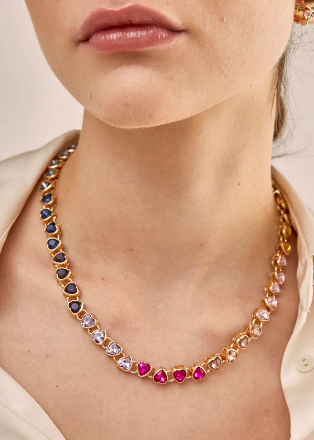 NALI&#39; - Collana girocollo pietre cuore Multicolor - EMCL0893