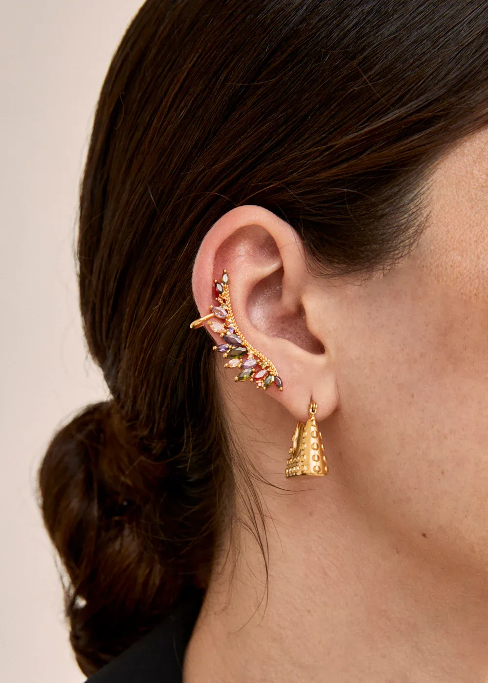 NALI&#39; - Orecchini macy Oro + zirconi multicolor - MEOR0706