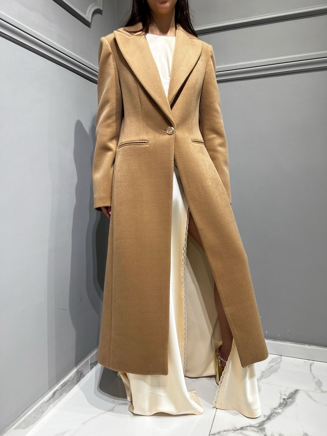 SILENCE LIMITED - cappotto spolverino un petto CP930 - camel