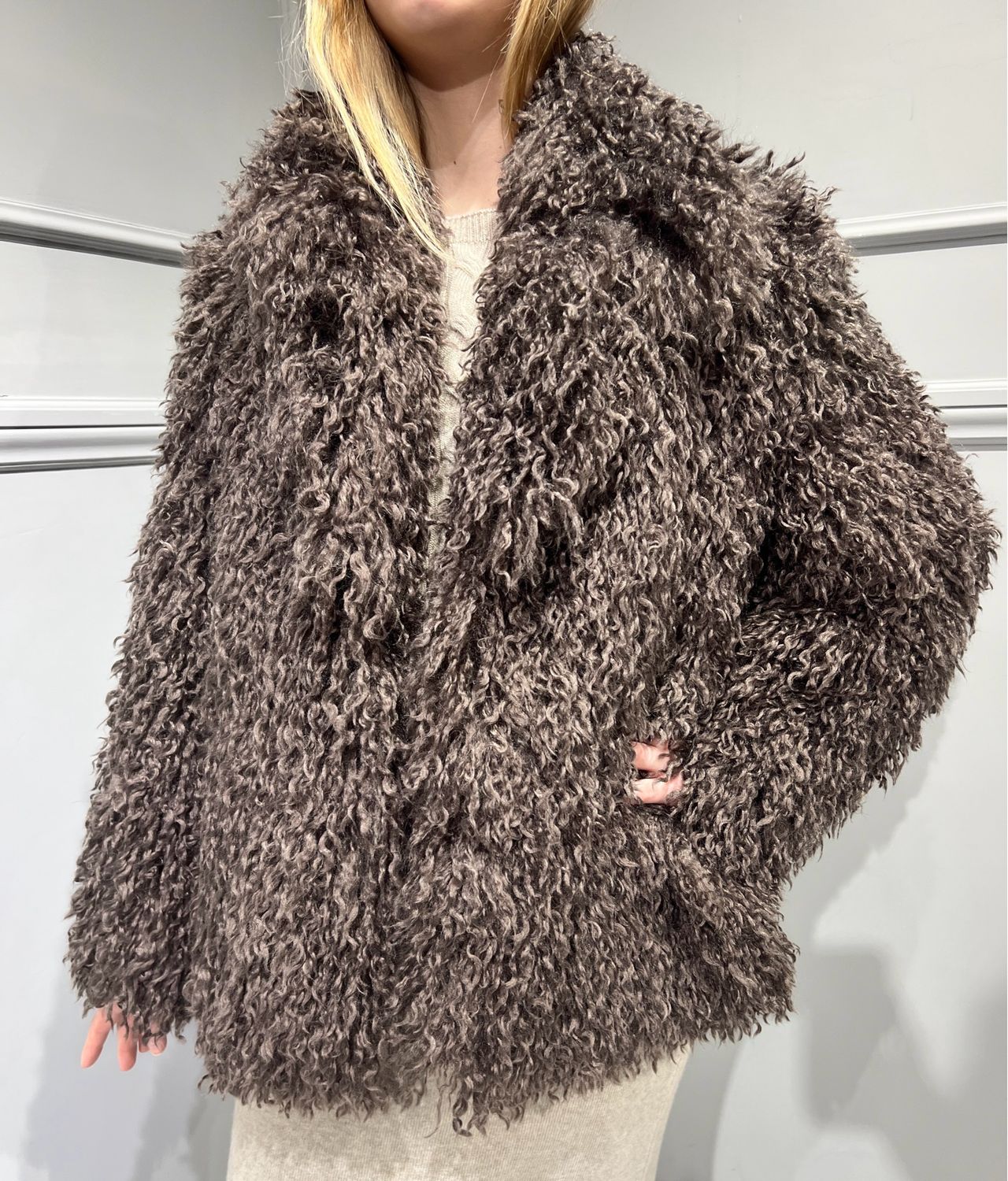 TENSIONE IN - giacca in Mongolia ecologica 22329m - moro