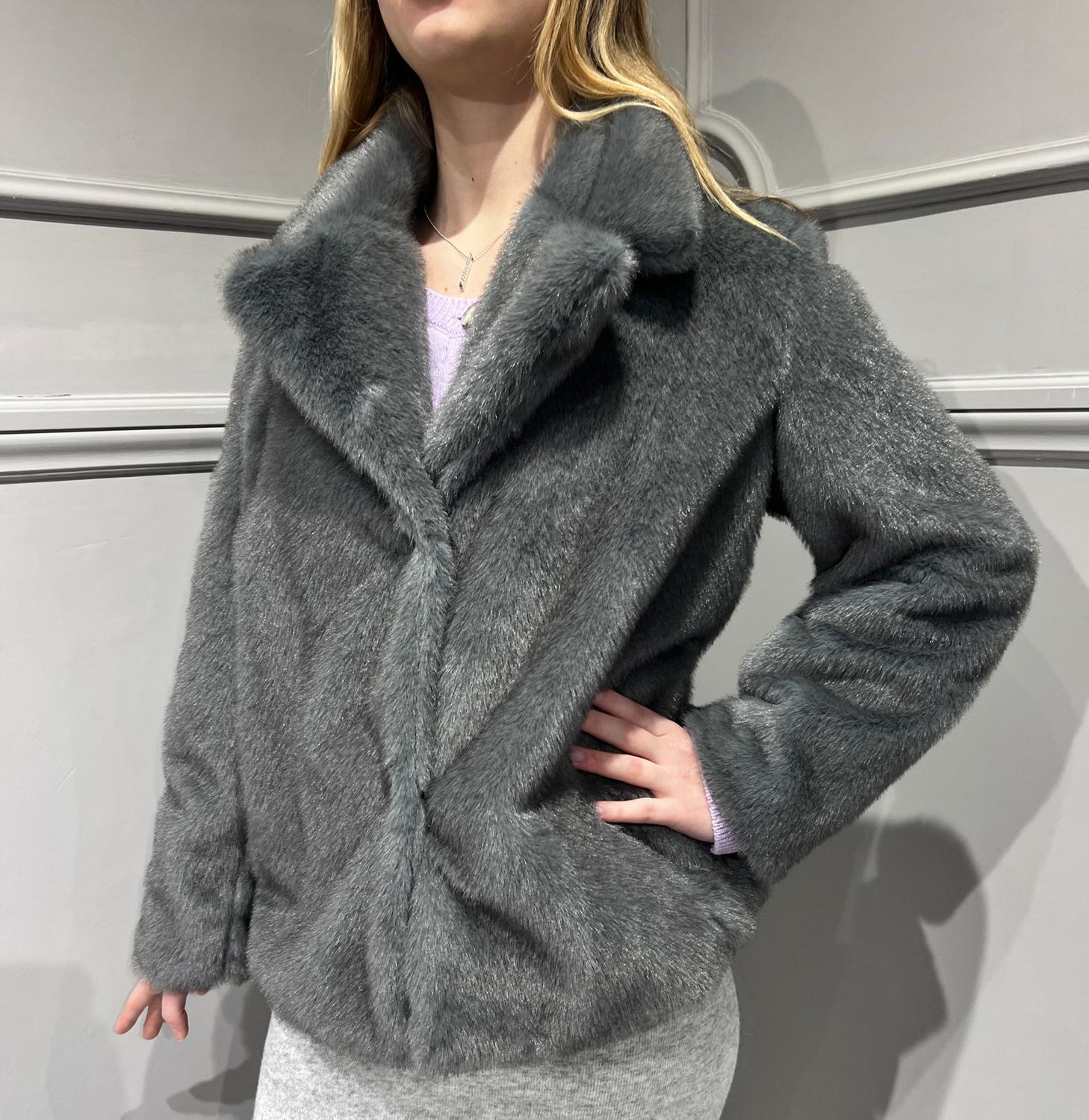 TENSIONE IN - Giacca ecopellicia 223239 - Grigio