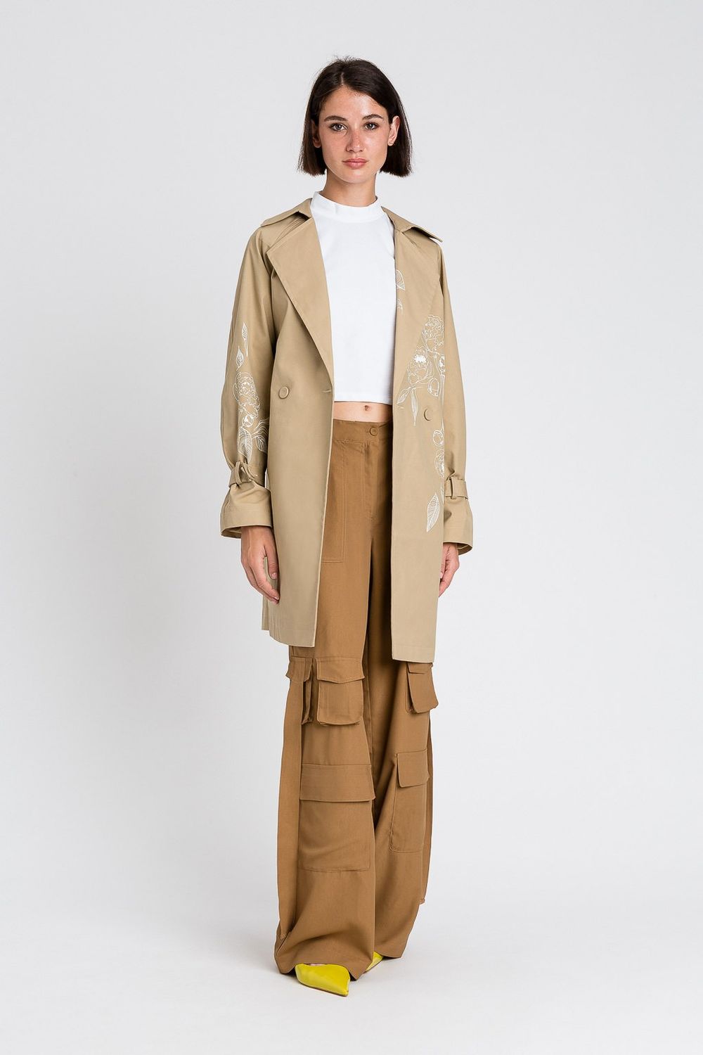 TWINSET Actitude - Pantaloni cargo in crêpe de Chine 251AP2244 - Dark Jut TWINSET Actitude - Pantaloni cargo in crêpe de Chine 251AP2244 - Dark Jut