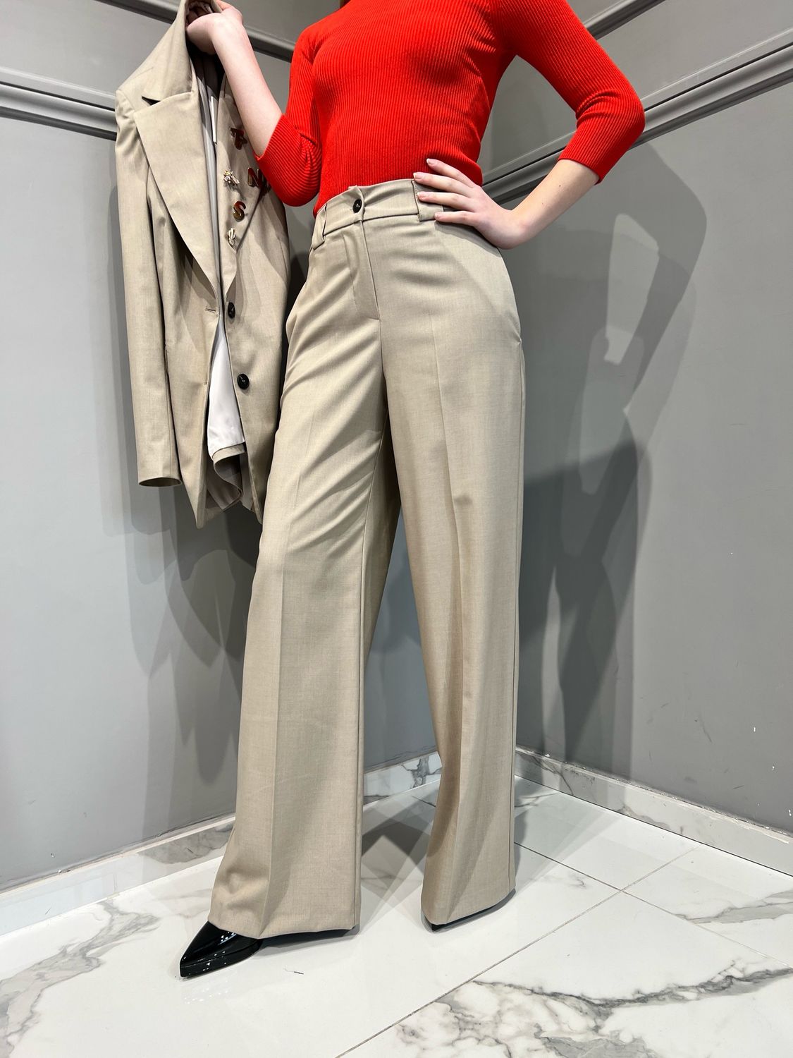 TENSIONE IN - pantalone palazzo elastico dietro 25p6670 - casha