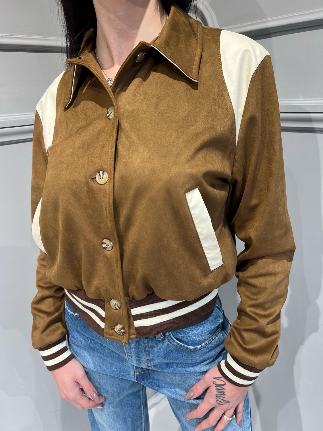 TENSIONE IN - giubbini in eco renna 25B6523 - cognac