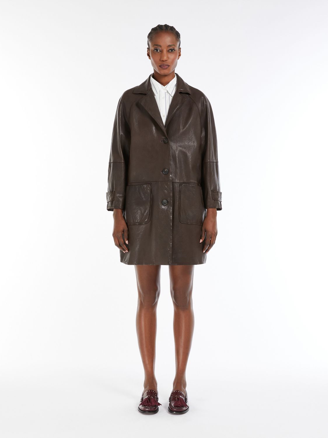 WEEKEND MAX MARA Spolverino in pelle lavata - cioccolato Codice prodotto:  5471015106002 - PETRA