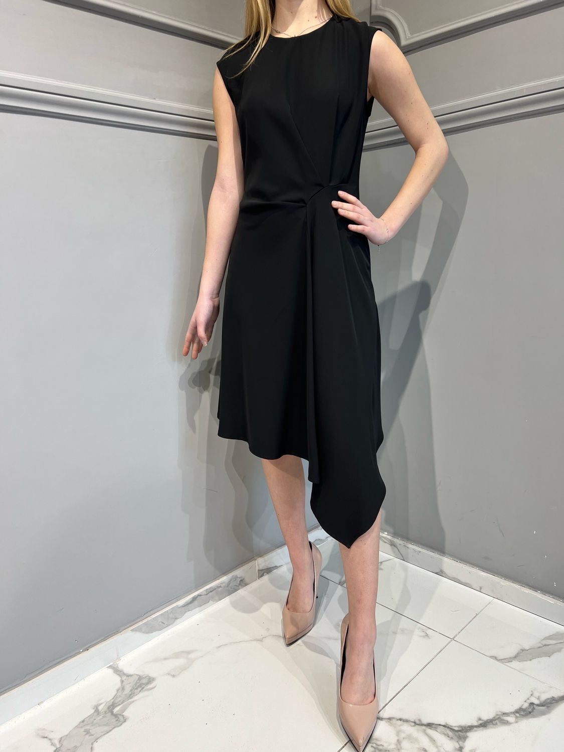 HAVE ONE - abito con drappeggio afa-n027 - nero HAVE ONE - abito con drappeggio afa-n027 - nero