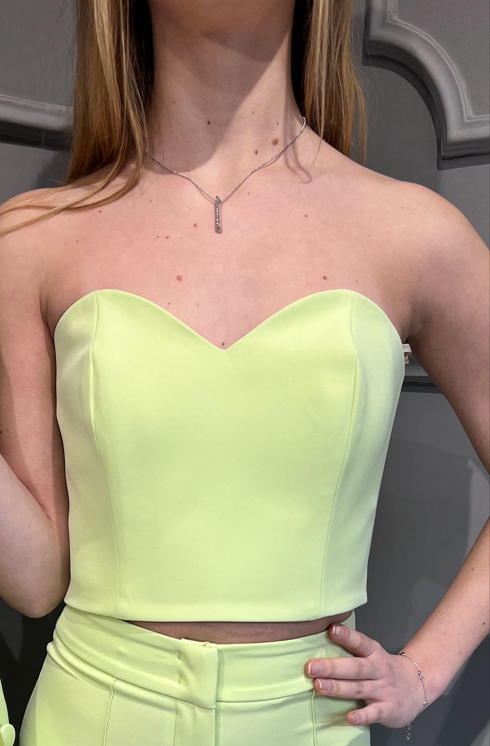 SILENCE LIMITED - top a cuore - verde lime