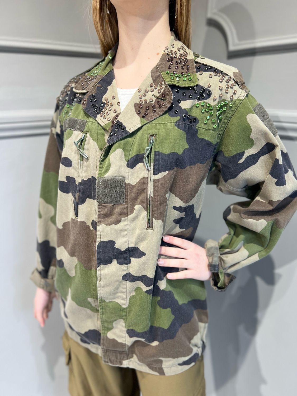 TENSIONE IN N - giacca vintage camouflage con piètre 36420 - variante unica