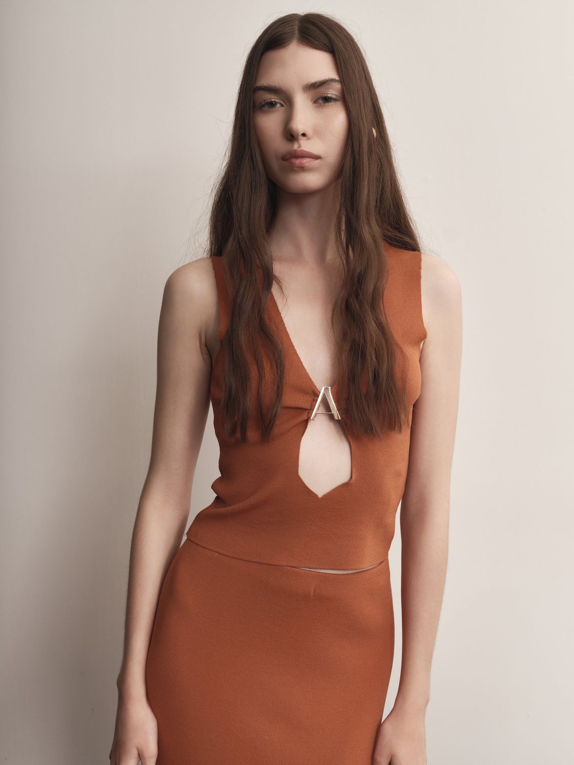 Crop top AKEP con fibbia logo CNKD09114_ZUCCA