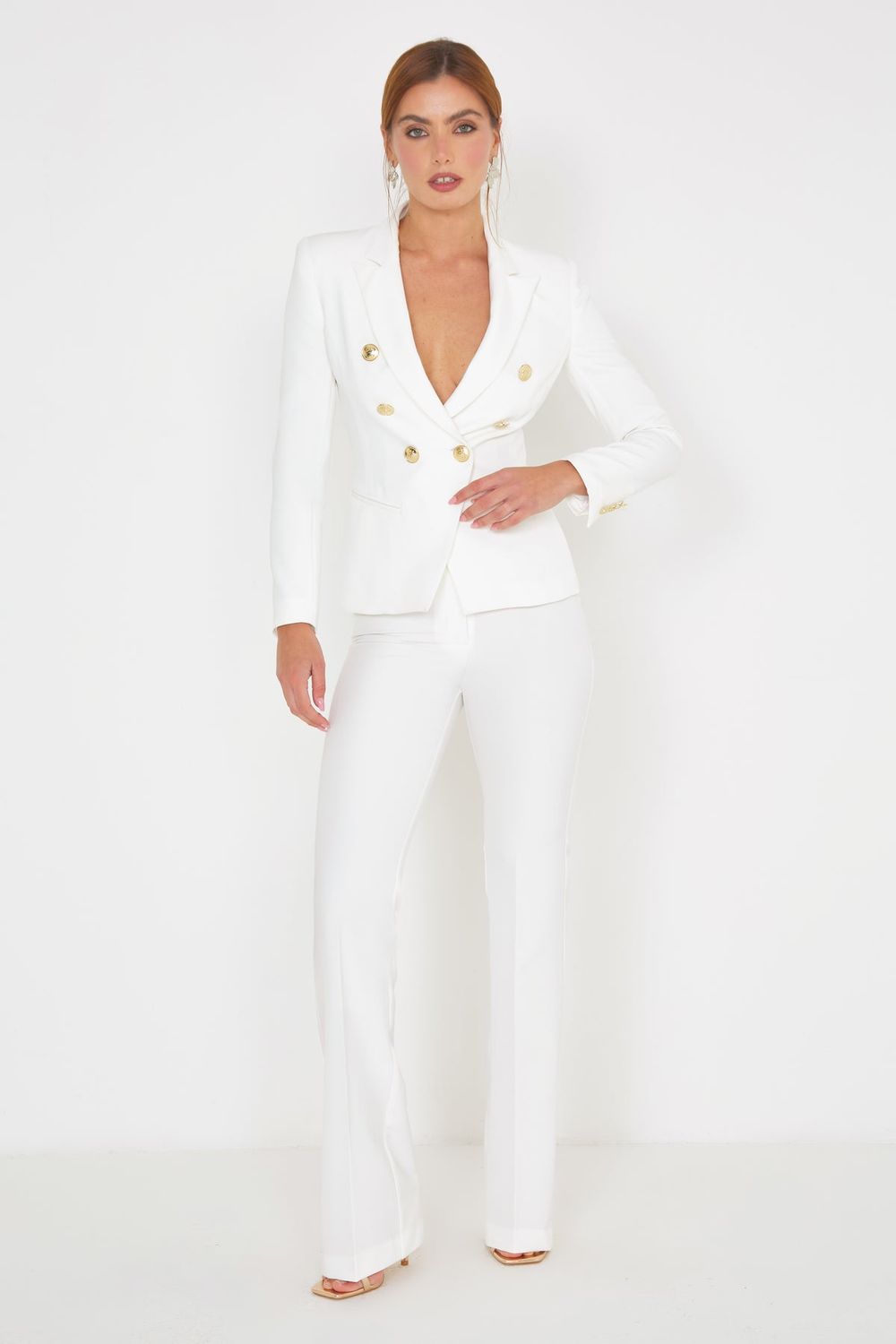 SILENCE LIMITED - Tailleur Libra Basic Blazerì+Flare Basic - Off White