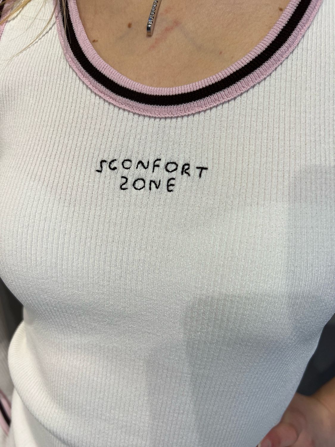 MOTEL - canotta SCONFORT ZONE 25P296 - bianco/rosa/moro