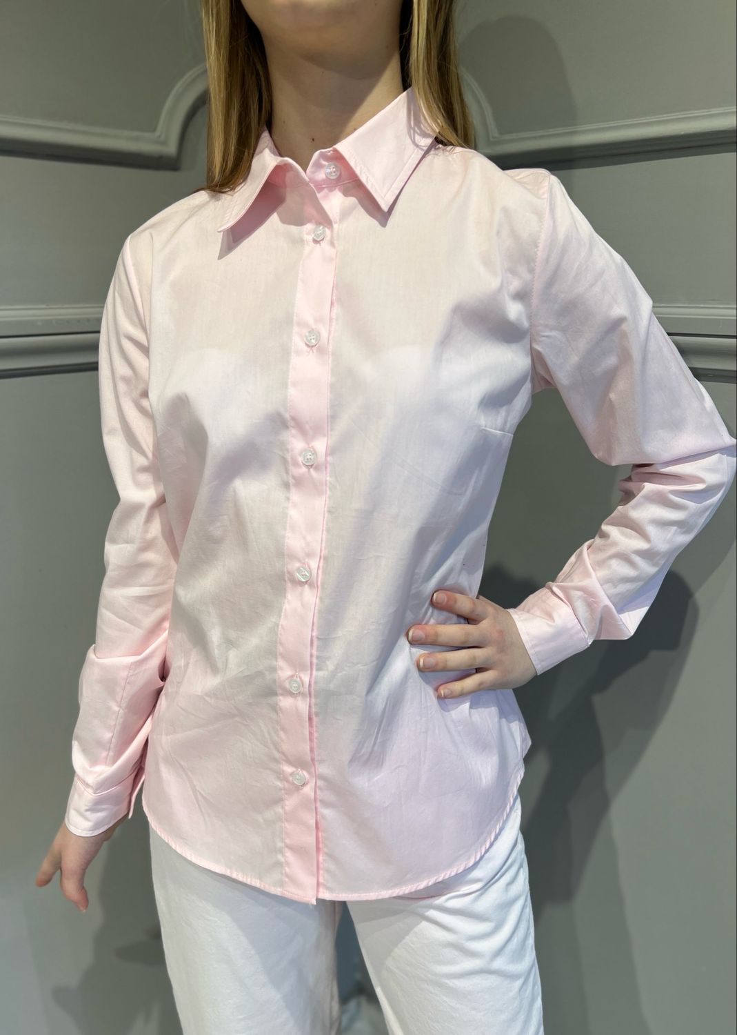 TENSIONE IN - camicia slim avvitata elasticizzata C5977-T69-BAS - rosa