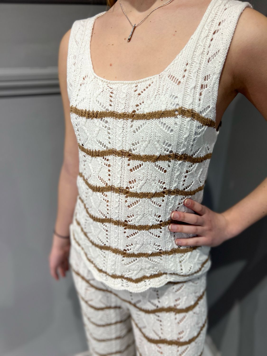 MOTEL - top a canotta P5HMT10A414 - bianco