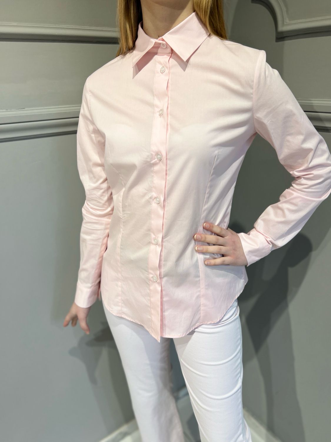 TENSIONE IN - camicia sl avvitata elasticizzata C6006-69 bas - rosa