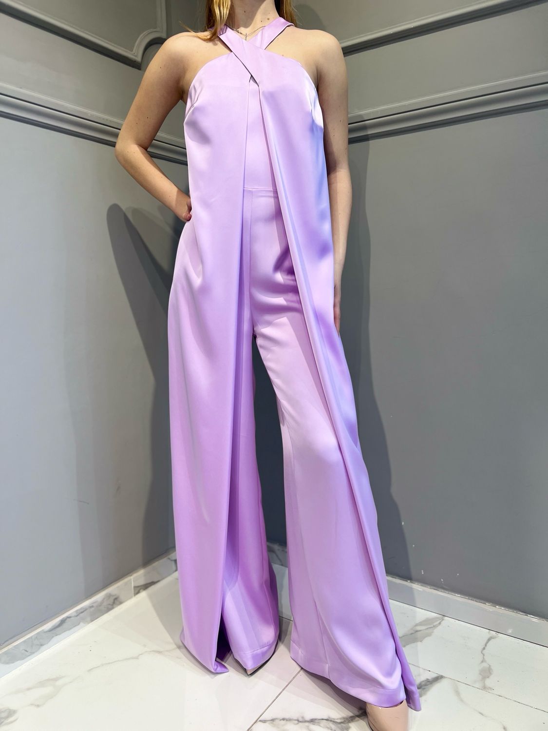 SILENCE LIMITED - jumpsuit air in raso TUT645 - lilla