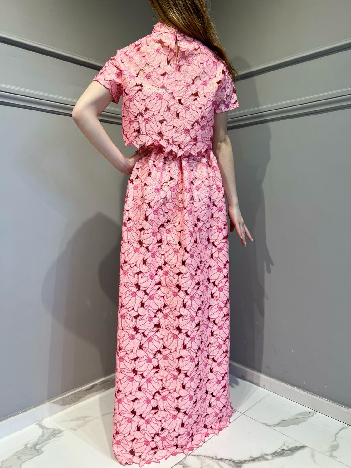 SILENCE LIMITED - blusa ricamata Crochet shirt SD1009 - rosa