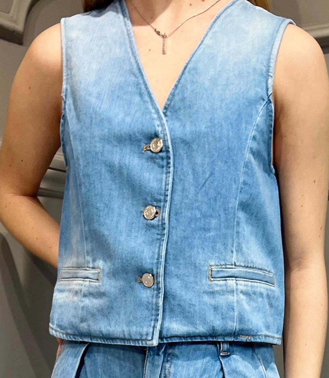 VICOLO - gilet in jeans DD5323 - jeans medio