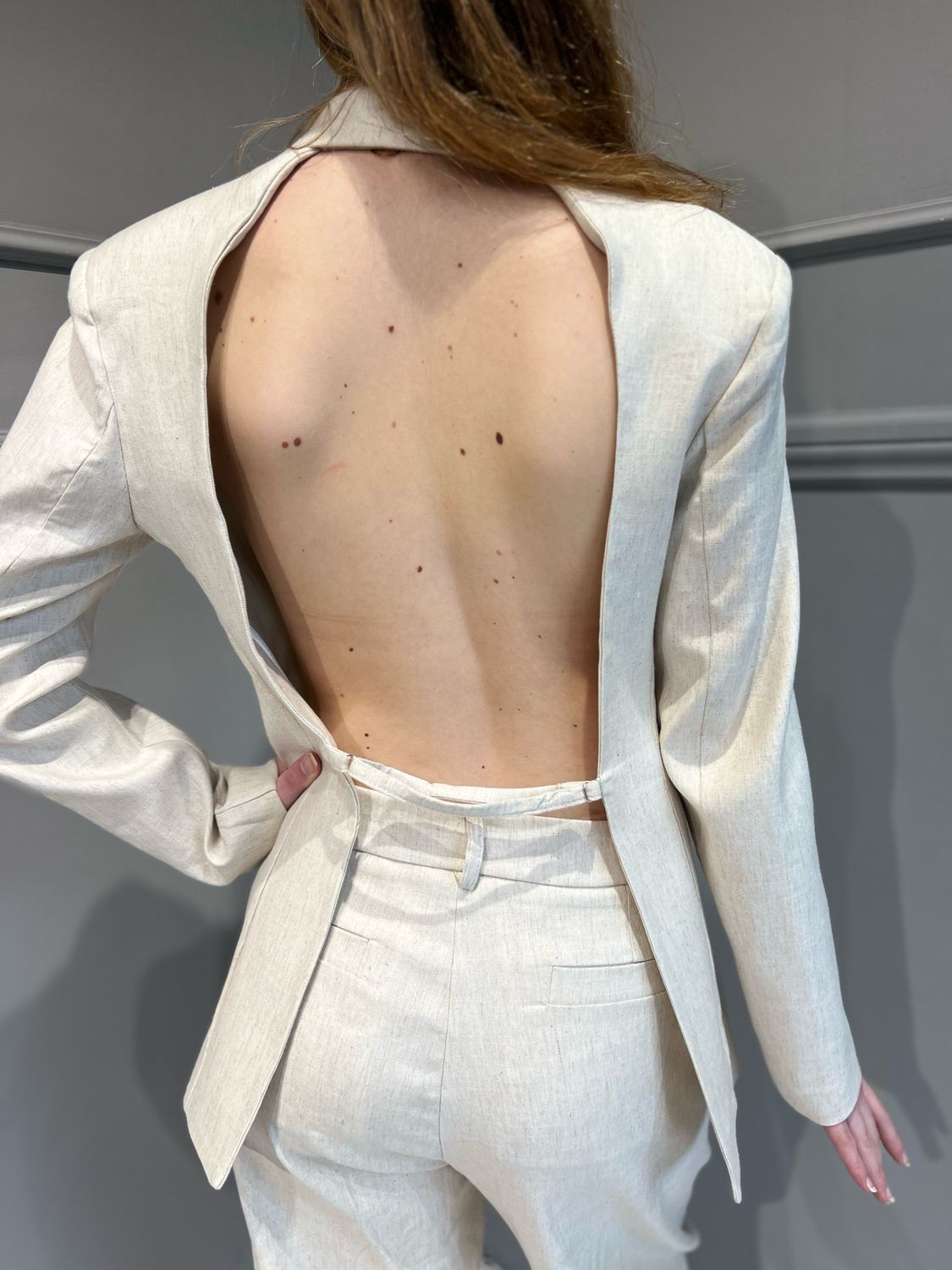 MOTEL - giacca aperta dietro RY928 - naturale