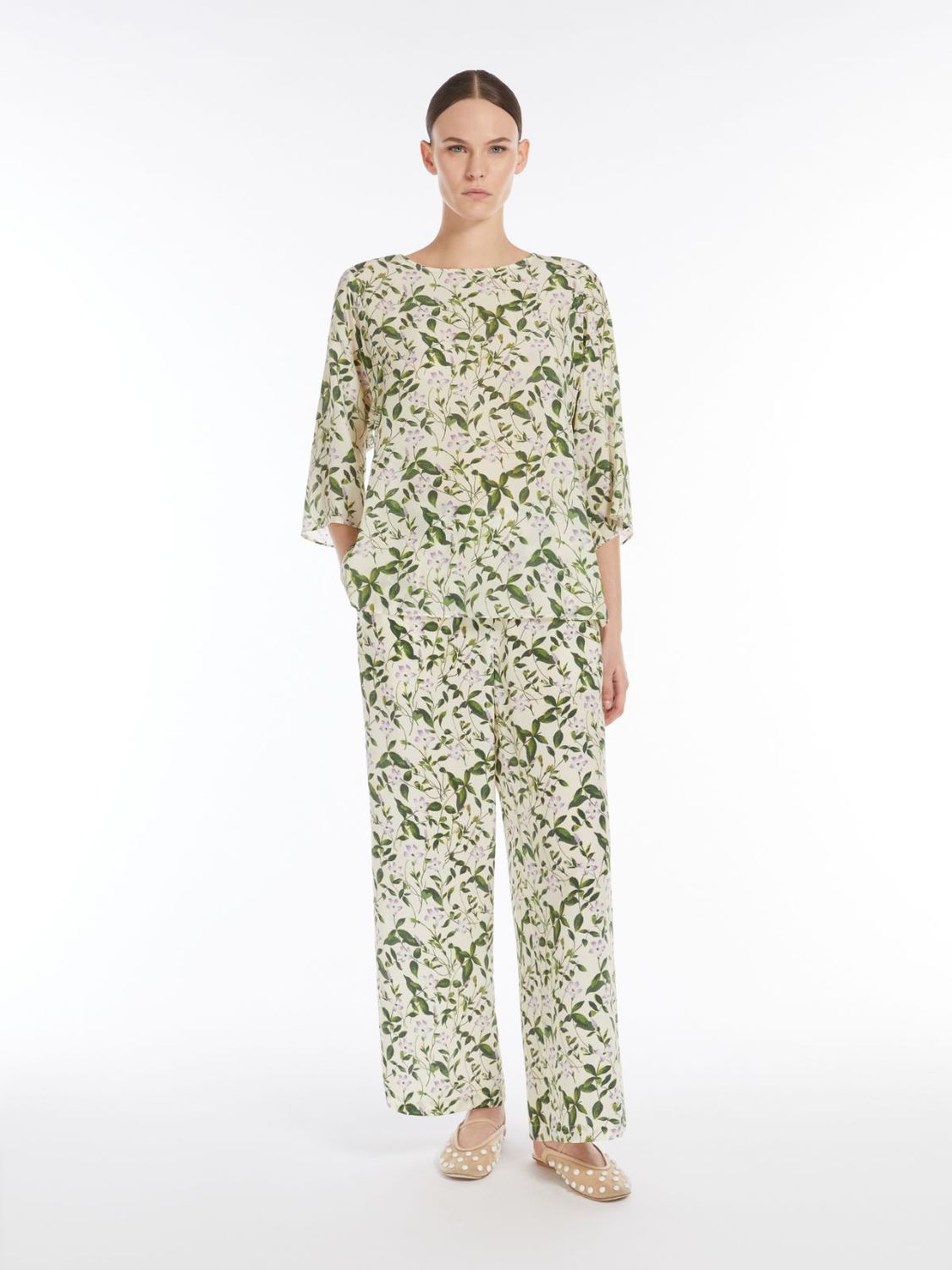 Max Mara WEEKEND - Pantalone in crêpe de Chine di seta REED - WE5131085206001 - Lilla
