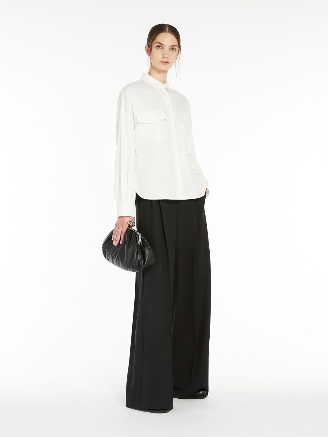 WEEKEND MAX MARA - CAMICIA IN POPELINE DI COTONE SKIPPER WE5111025106001  - bianco