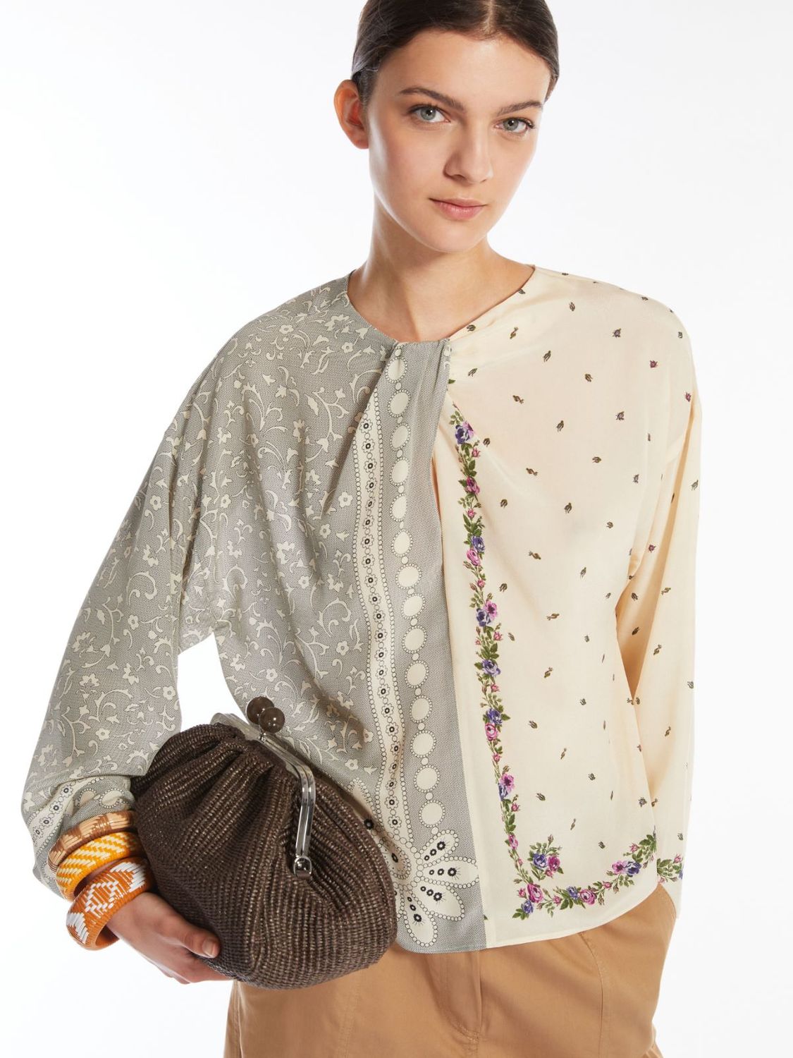 Max Mara WEEKEND - Camicia in seta stampata CARAFFA - WE5111015206001 - Avorio