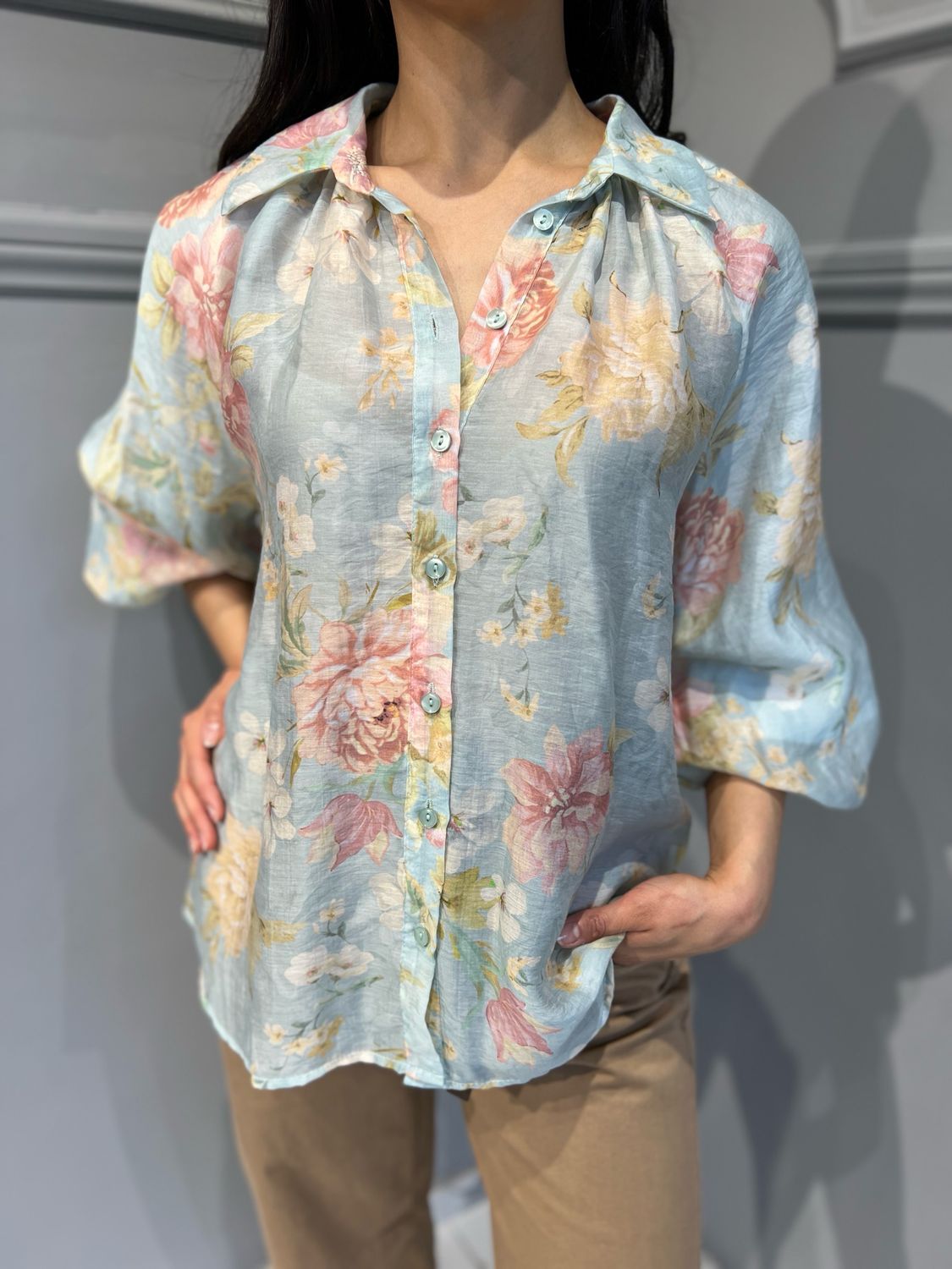 TENSIONE IN - camicia a fantasia S25CB26 - variante unica