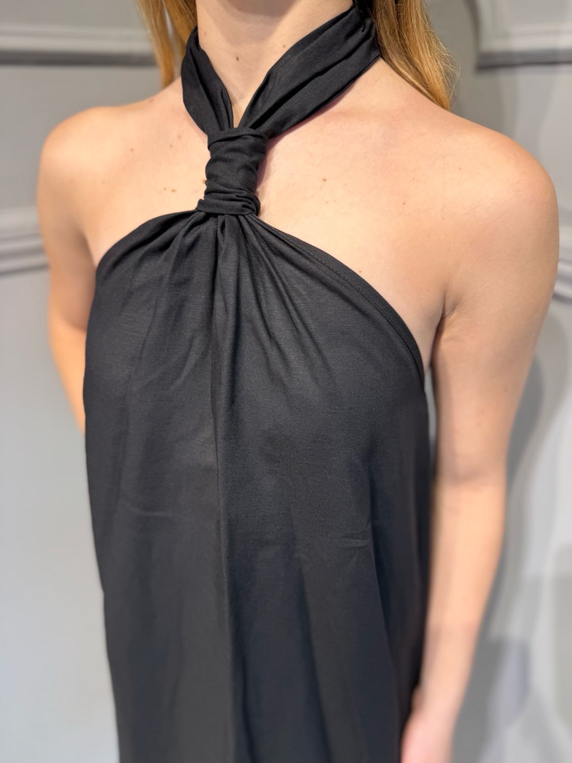 VICOLO - abito in misto lino TD2798 - nero