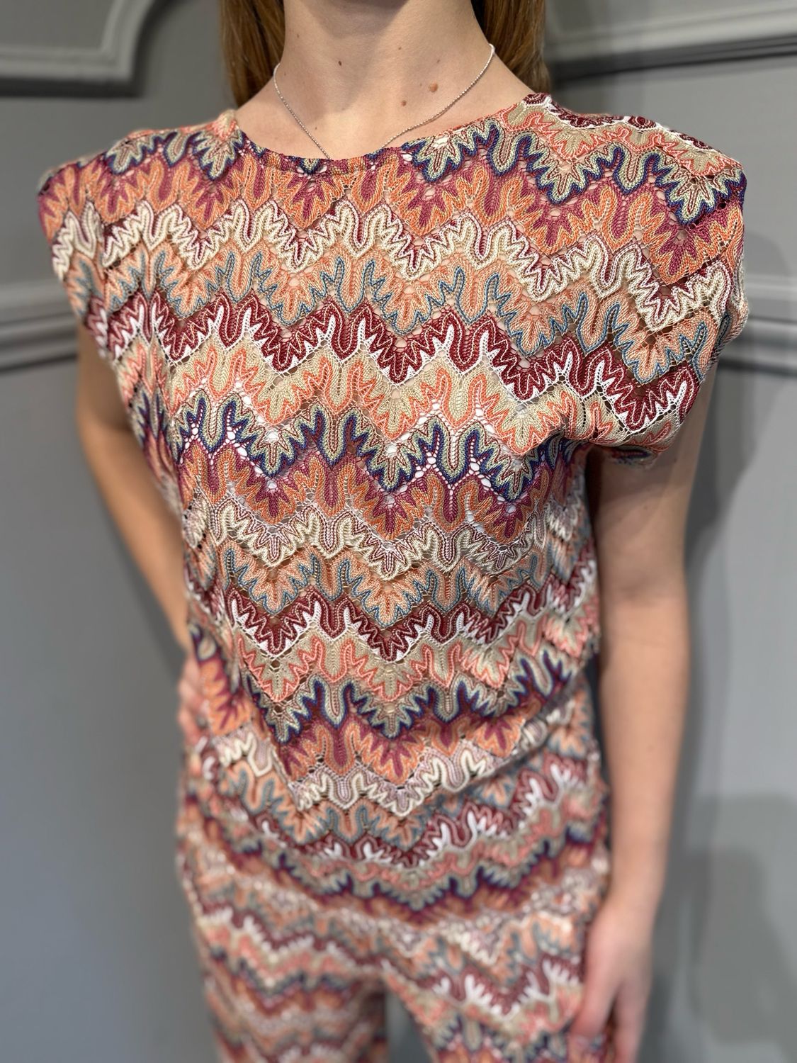 TENSIONE IN - blusa con spalline WX1423 - multicolore