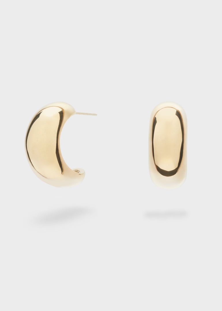 Nalì - ORECCHINI MEZZO CERCHIO CHUNKY ACC.INO.ORO - DWOR0185