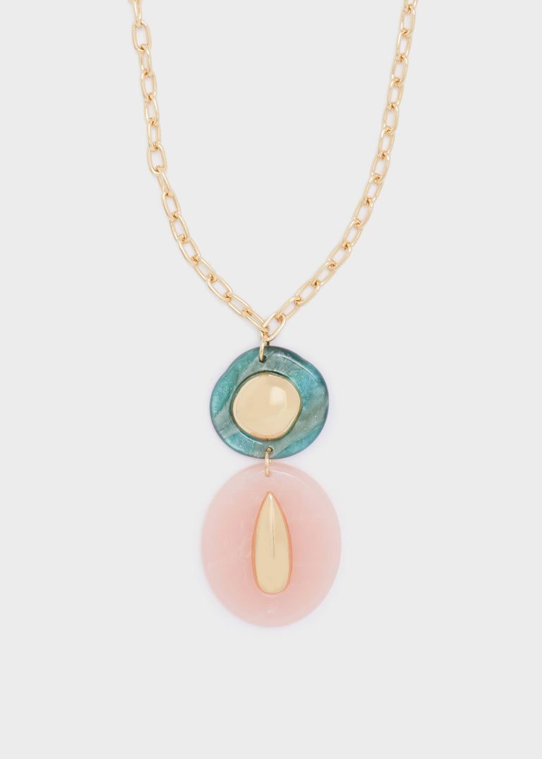 Nalì - COLLANA LANA LUNGA RESINA Rosa - MICL0183