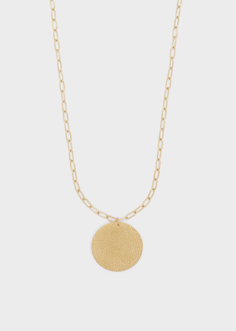 Nalì - COLLANA LUNGA CIONDOLO TONDO ACC.INO.ORO - LNCL0074