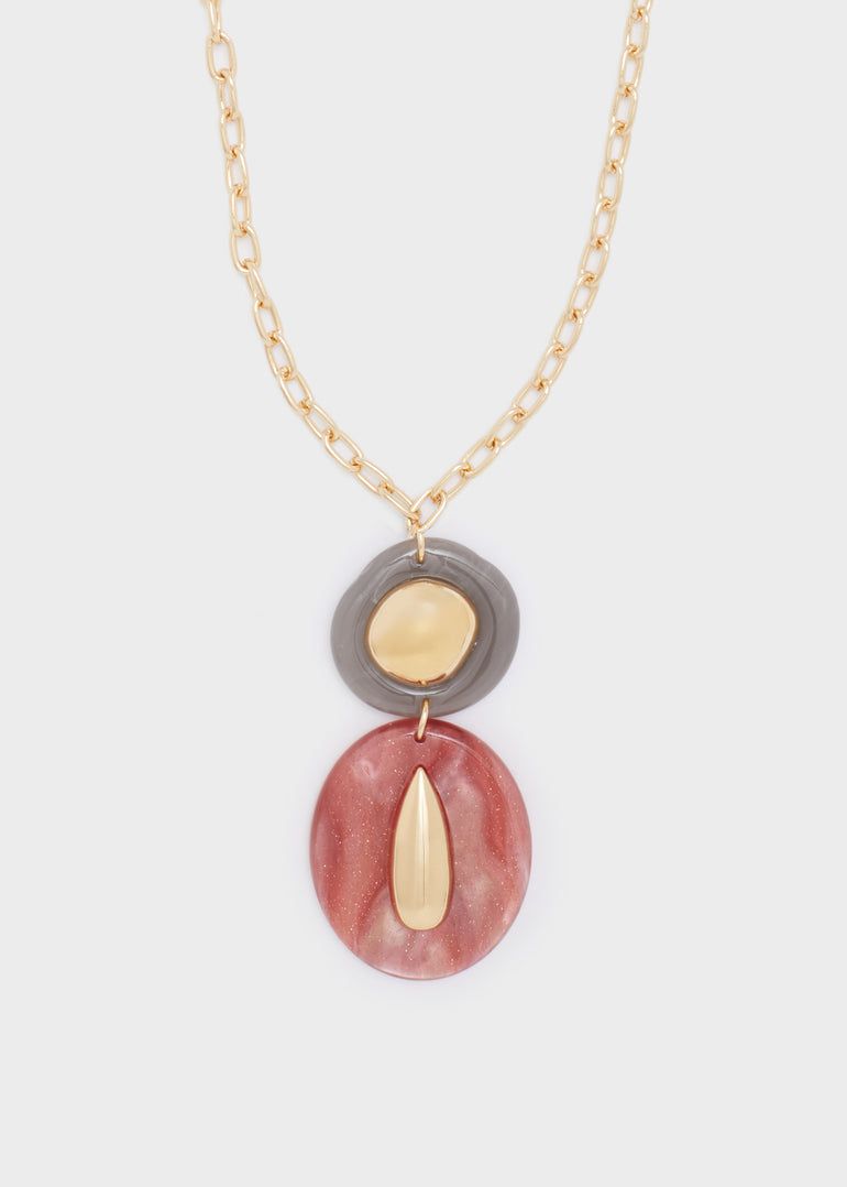 Nalì - COLLANA LANA LUNGA RESINA Rossa - MICL0183