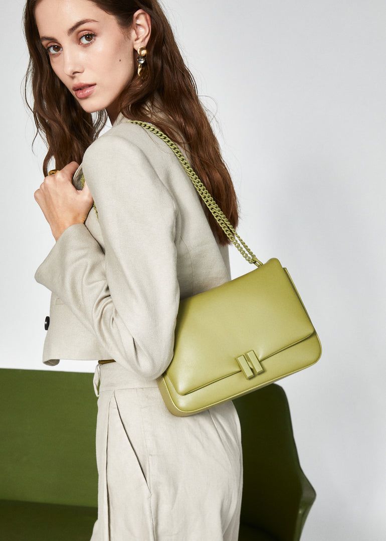 Nalì - BORSA LIBRA A TRACOLLA MONOCROME Verde - ​NSBS0010