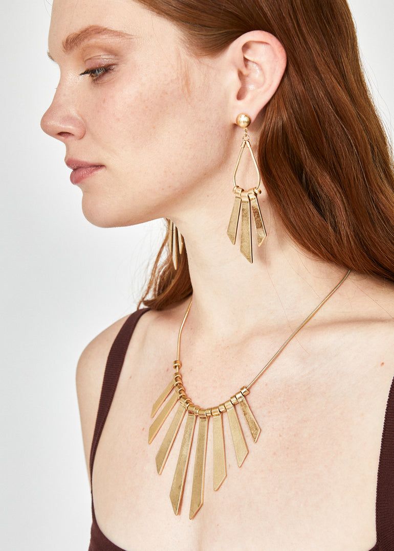 Nalì - COLLANA ELEMENTI LUNGHI ORO ANTIC - EMCL0942