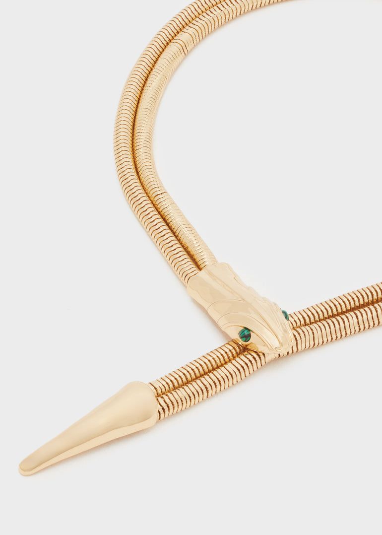 Nalì - COLLANA SERPENTE MAGNETE ORO/VERDE - ​EMCL0940