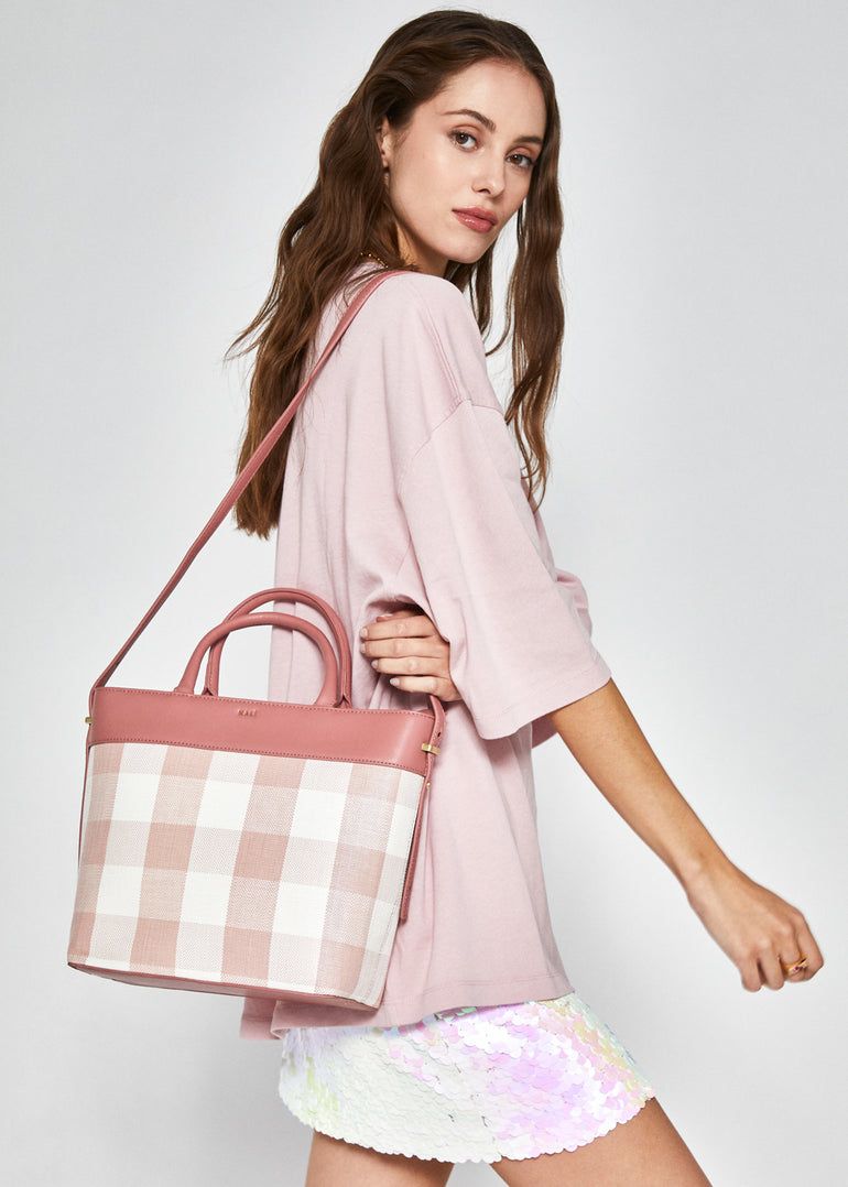 Nalì - BORSA VENUS A SPALLA VICHY Rosa - ​LDBS0119