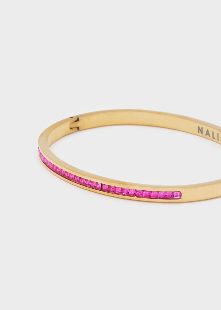 Nalì- BRACCIALE KAMY PIETRE ACC.INO. Fucsia - EMBR0347