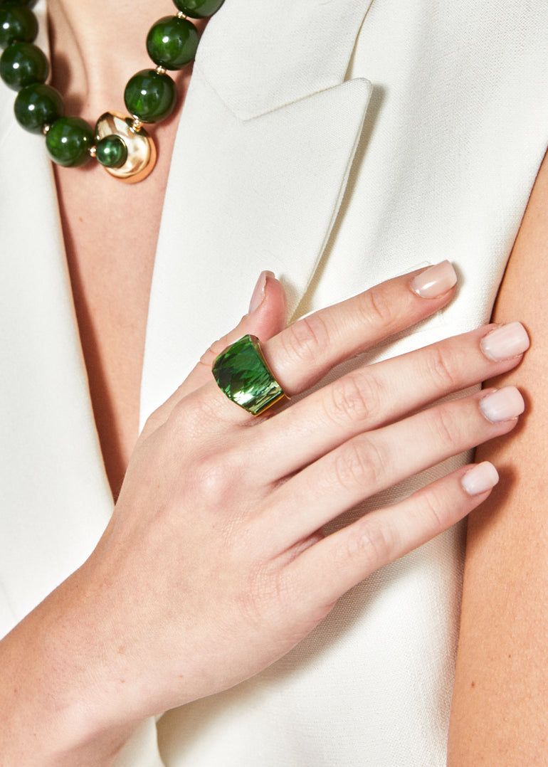 Nalì - ANELLO MIKY ACC.INO.PIETRA Verde - EMAN0377