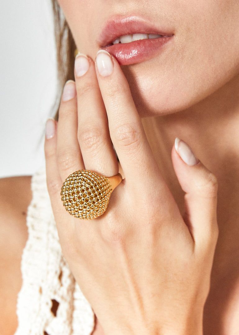 Nalì - ANELLO BOMBATO PUNTELLATO ORO - VNAN0002