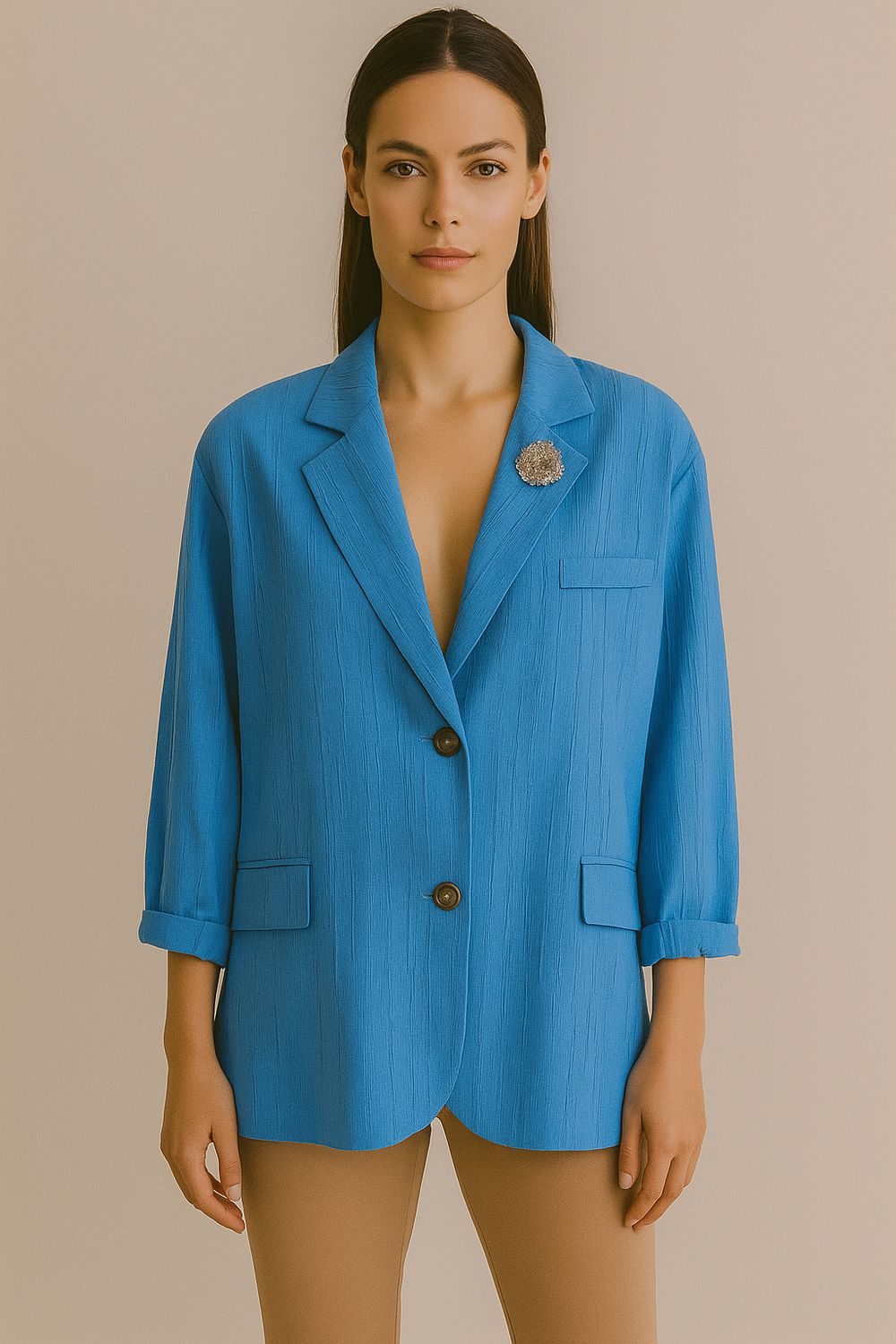 Tensione in - giacca over in viscosa e tessuto goffrato - 25B7790