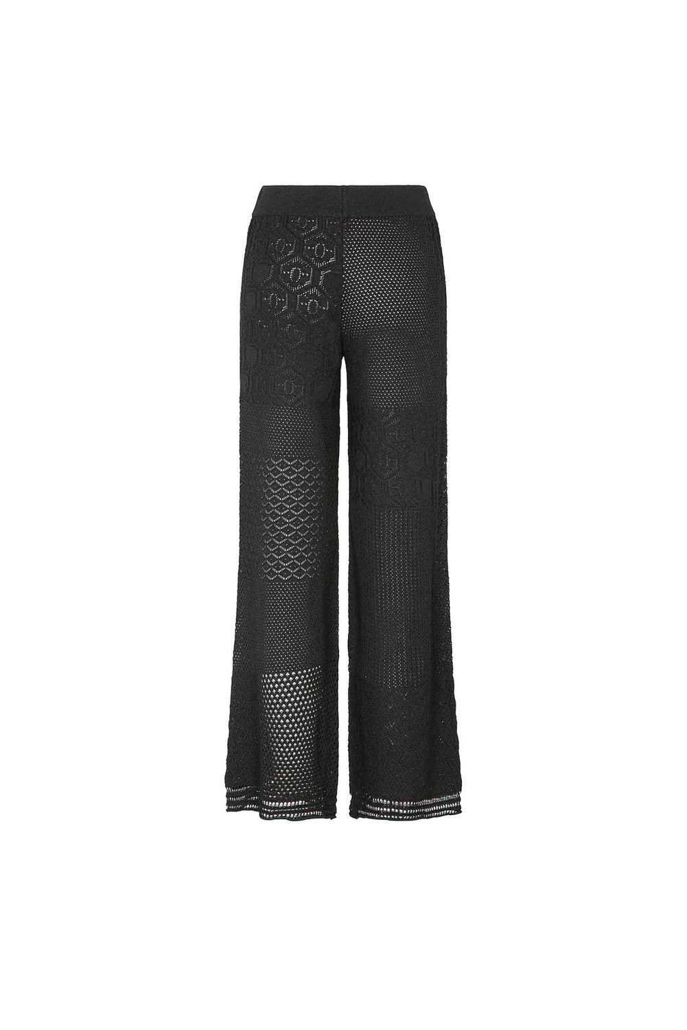 Pantalone AKEP in maglia punto pizzo PTKD09092_NERO