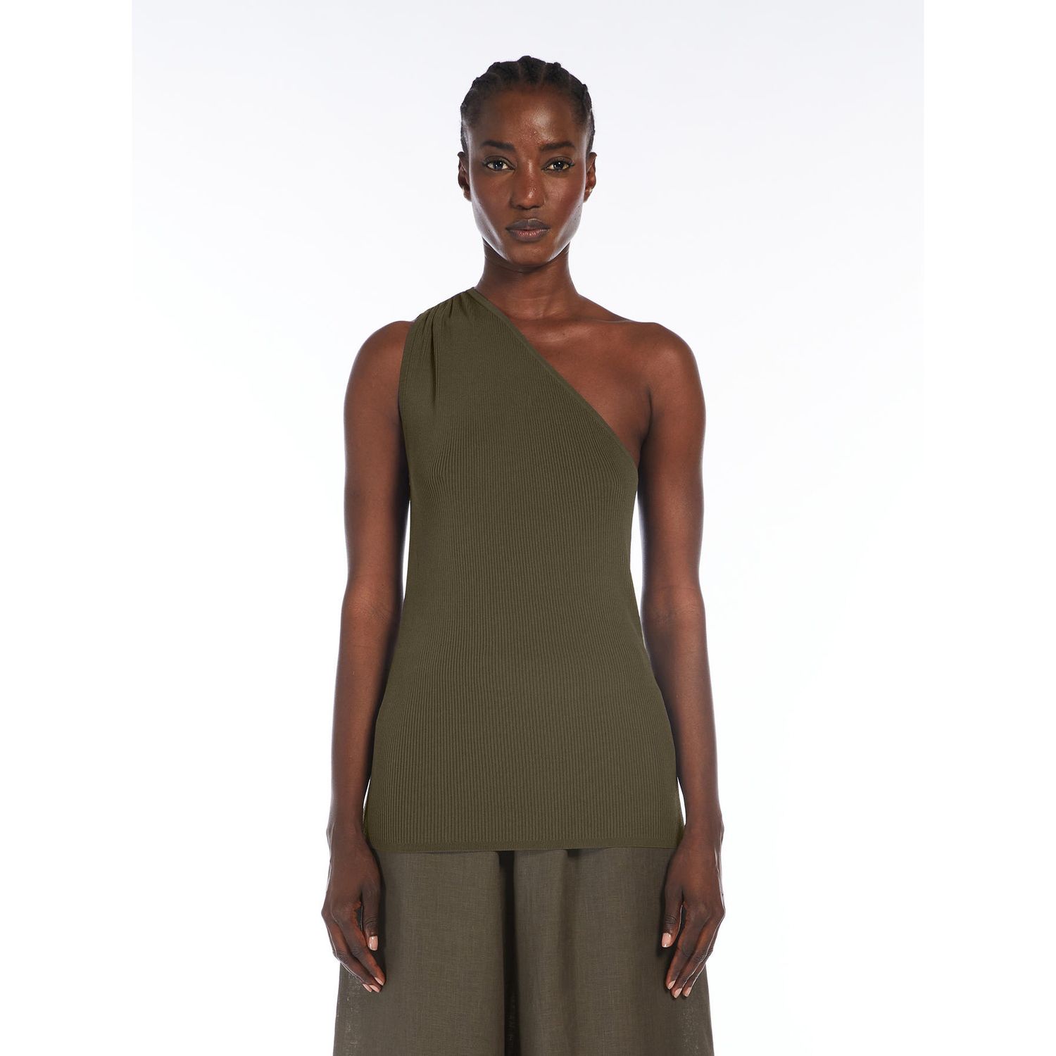 MM MAX MARA - TOP RISORSA 2516361028600 PE 2025 | 68 - MM 2 12 - 113 - FILATO DI VISCOSA CREPE 36 Maglia-Canottiera-Top Verde militare