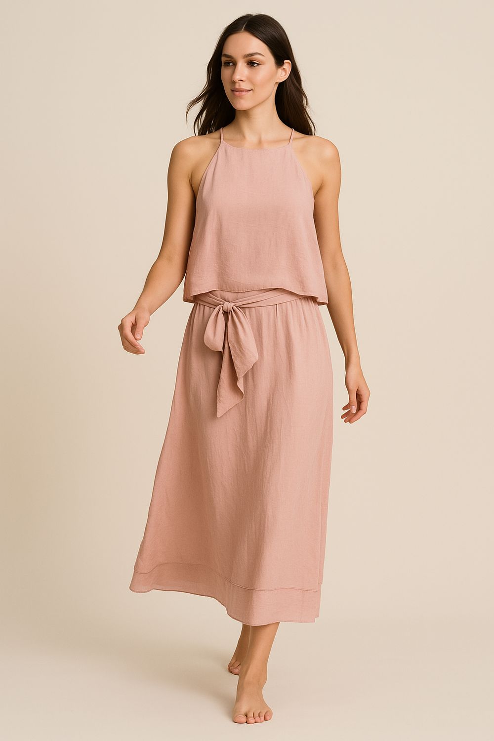 Tensione in-Top mussola lyocell doppio tessuto 25235v77- rosa