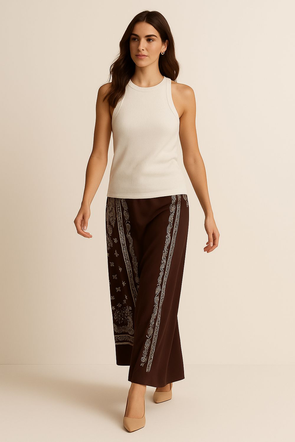 TENSIONE IN - canotta a costine modello vogatore elasticizzata e morbida sui fianchi 30089-630 - burro