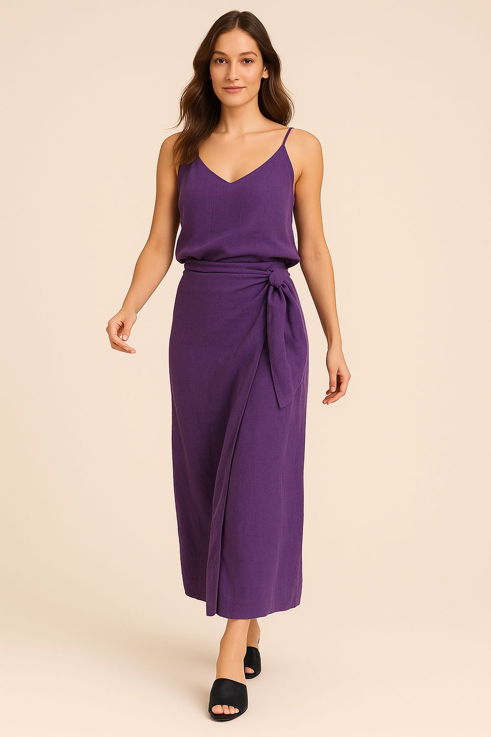 HAVE ONE - top in puro lino con elastico dietro RMA-N167 - viola HAVE ONE - top in puro lino con elastico dietro RMA-N167 - viola