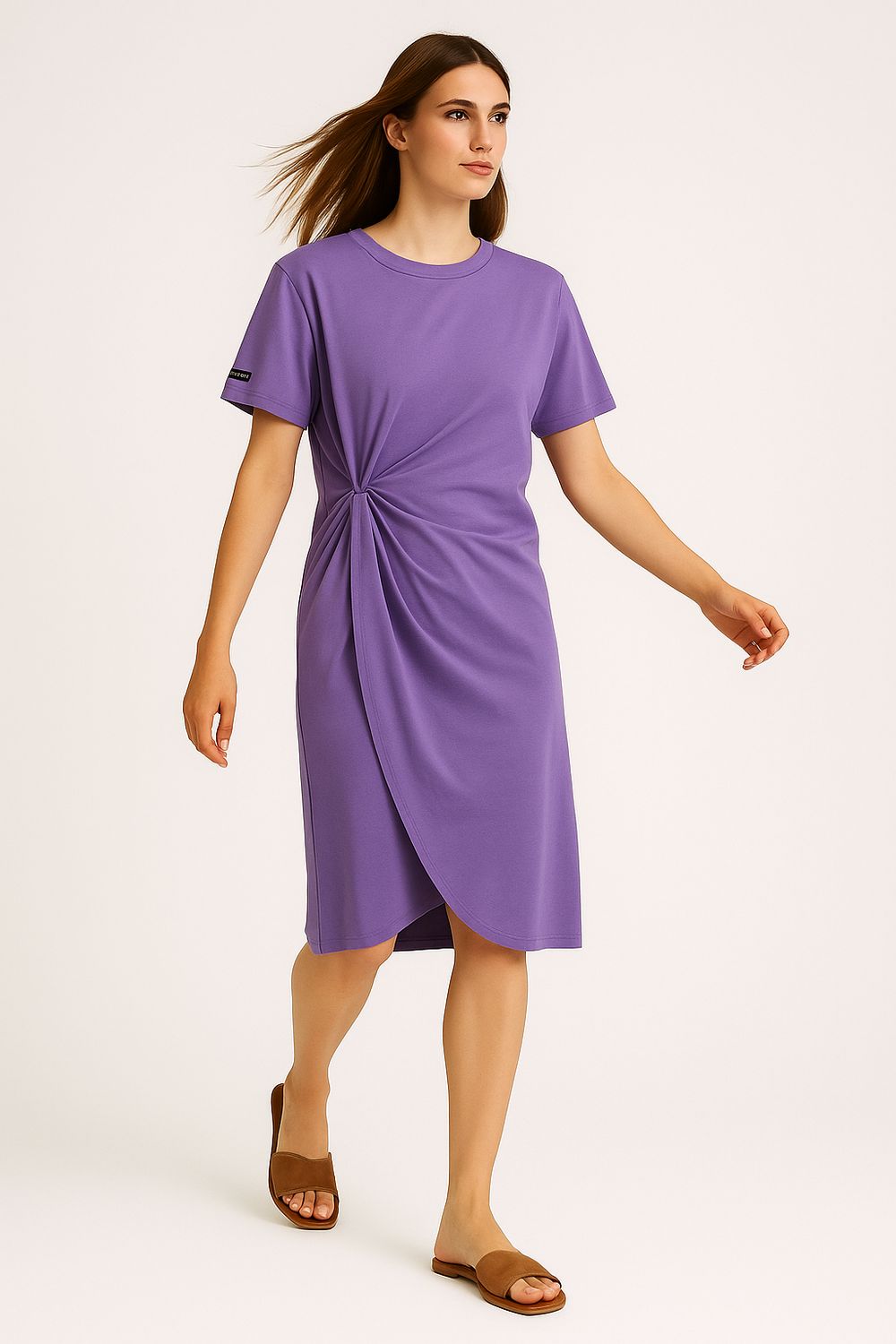 THE LULU’ - t-shirt nodo con spacco TLL5884 - lilla