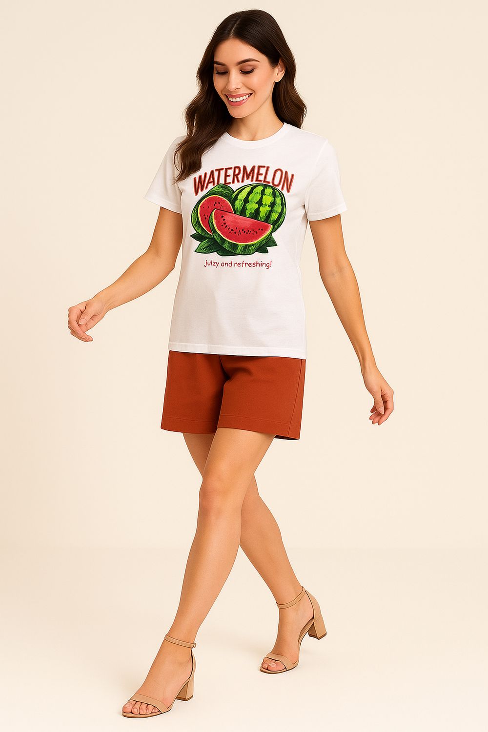 MOTEL - t-shirt anguria MOL09 - rosso/verde